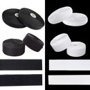 YKK Sew-On Hook & Loop Fastener Tape, Non-Adesive Interlocking Tape White Black Strip