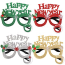 Happy New Year Christmas Glitter Party Glasses - 1 Piece