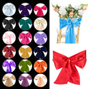 Premium Satin Chair Cover Sashes Fuller Bows for Weddings, Banquets, Events - 18cm X 274cm