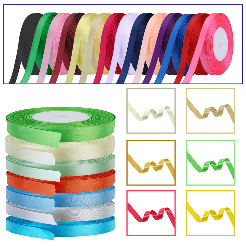 3mm/6mm Double Sided Satin Polyester Ribbon For DIY Art & Craft, Gift Wrapping - 25 Metres