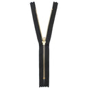 YKK Heavy Duty Close End Black Nylon Zipper Golden Brass Teeth For DIY Craft  Jeans