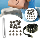 6mm Gunmetal Flat Head Mushroom Studs Pin Back Rivets with Hand Tool For Clothing, Leathercrafts