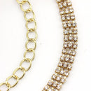42" Long 3 Row Diamante Rhinestone Waist Chain Belts for Women Fashion Accessory - Silver, Gold