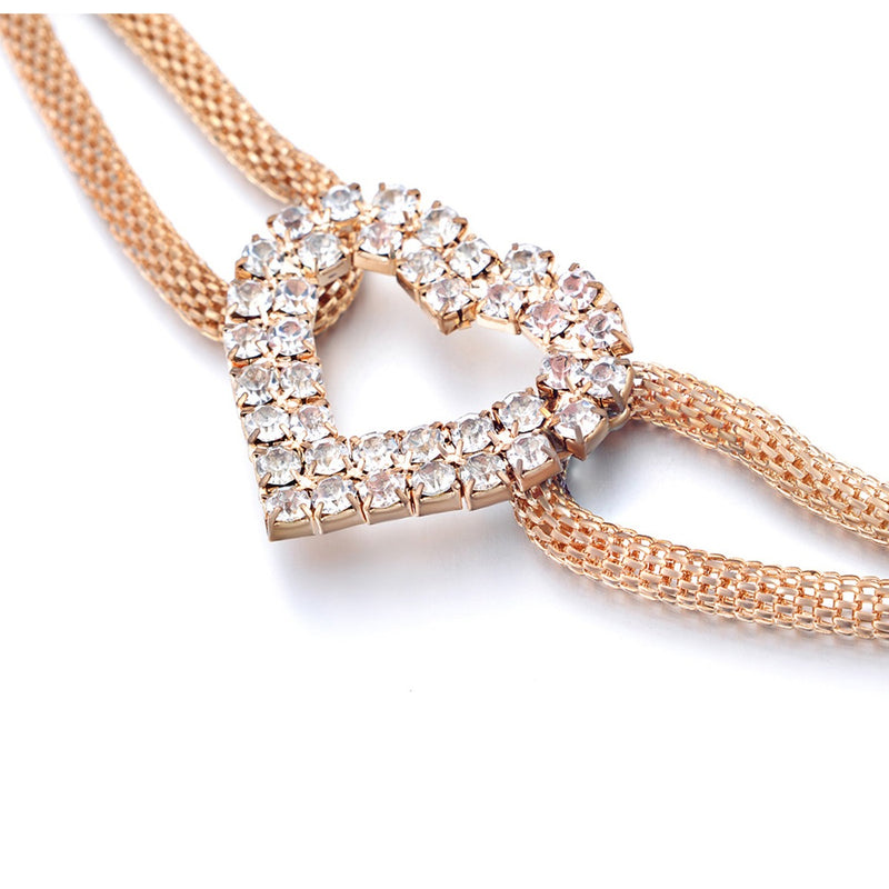 40" Silver, Gold Diamante Mesh Waist Chain Belt with Heart Flower for Women Fashion Accessory