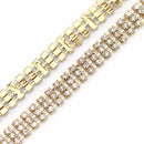 42" Long 3 Row Diamante Rhinestone Waist Chain Belts for Women Fashion Accessory - Silver, Gold