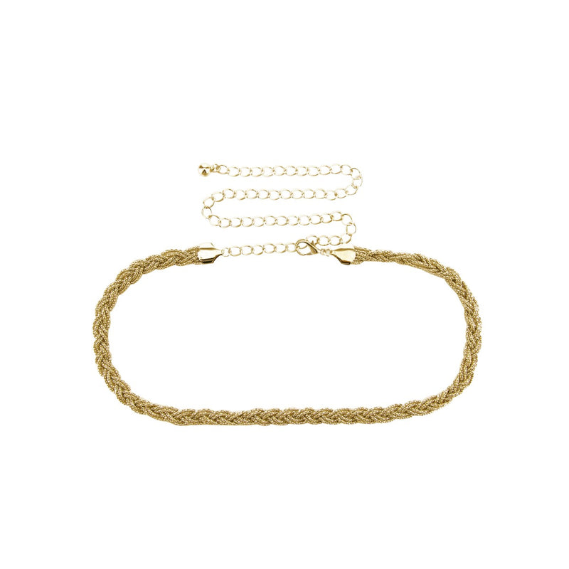 46" Long Two Line Braided Chain Waist Belt, Women Fashion Accessory - Silver, Gunmetal, Gold