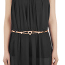 40" Silver, Gold Diamante Mesh Waist Chain Belt with Heart Flower for Women Fashion Accessory