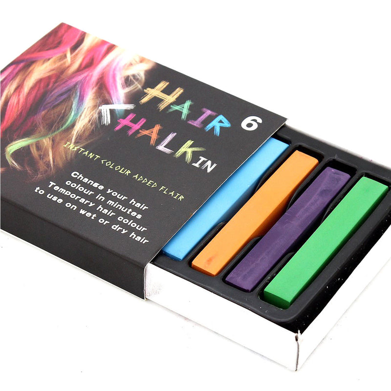 6pcs Temporary Multicolour Hair Dye Chalks Non Toxic Soft Pastels Salon Kit