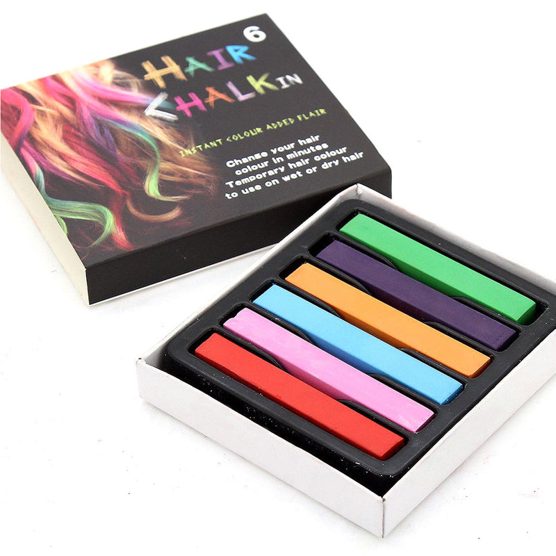 6pcs Temporary Multicolour Hair Dye Chalks Non Toxic Soft Pastels Salon Kit