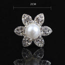 10pcs Rhinestones Crystal Diamante Flower Design White Pearl Hair Pins Hairstyling Accessory