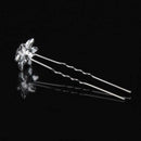 10pcs Rhinestones Crystal Diamante Flower Design White Pearl Hair Pins Hairstyling Accessory