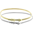 Women's Stretchable waist Belt with Buckle for Fashion Accessory - Gold, Silver