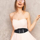 Black Lace Design Corset Style Waist Belt for Women Fashion Accessory