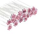 Rose Flower Crystal Rhinestone Hair Pins Hairstyling Accessory for Wedding, Bridal, Jewellery