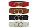 60mm Elastic Waist Belt with Gold Buckle for Women Fashion Accessory