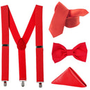 Satin Polyester Men's Braces, Bowtie, Necktie & Handkerchief Set for Casual Formal Wear, Weddings, Prom, Celebration, Parties, Gatherings, Events