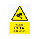 Warning Sign CCTV in Operations Rigid Plastic with 4 Pre Drilled Hole