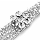 48" Diamante Mesh Belt with Flower Charms Chain Waist Belt for Women Fashion Accessory - Gold, Silver