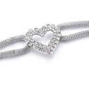 40" Silver, Gold Diamante Mesh Waist Chain Belt with Heart Flower for Women Fashion Accessory