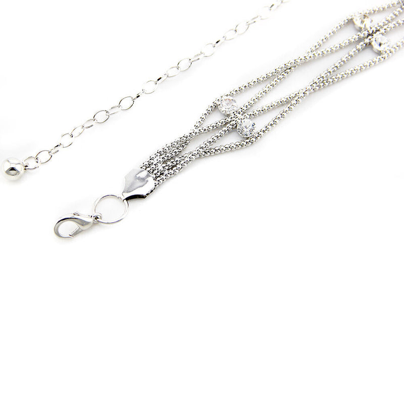 Silver, Gold Rhinestone Diamante Waist Chain Belt for Women Fashion Accessory 