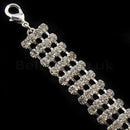 42" Long 4 Row Sliver, AB Diamante Rhinestone Studded Waist Chain Belts for Women Dresses, Women Fashion Accessory