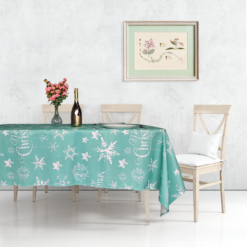 Tablecloth Christmas Washable Polyester Festive Table Cover Xmas Decoration  Christmas Party