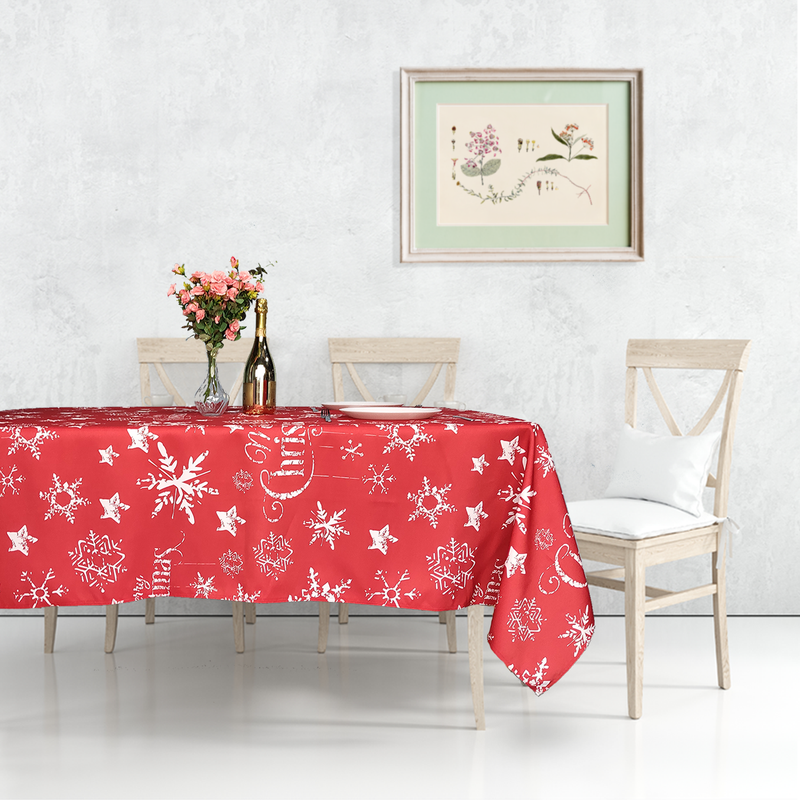 Tablecloth Christmas Washable Polyester Festive Table Cover Xmas Decoration  Christmas Party