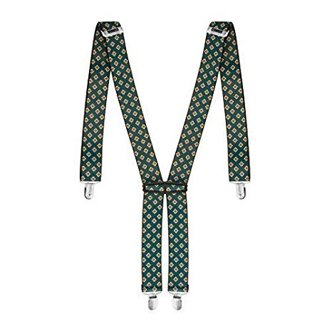Men's Adjustable Braces x Shape Heavy Duty Clip On Suspenders for Trousers, Jeans, 35mm