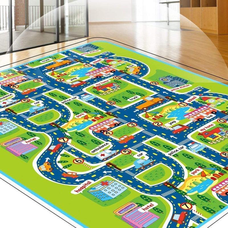 Kid's Printed Play Mat City Town Traffic Map Educational Fun Game with Carry Bag