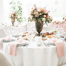 Polyester Round Tablecloth, Premium Linen Table Cover - Black, White & Ivory