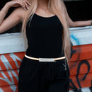 25" Skinny Diamante Thin Stretchable Spring Waist Belt, Women Fashion Accessory  - Silver, Gold