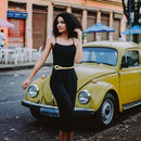 46" Two Line Braided Pearl Chain Waist Belt, Women Fashion Accessory - Gold, Silver