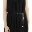  Women's Thin Chain Belt Pearl Beads with Diamante Rings with clasp locks adjustments for Fashion, Fancy Party Dresses, Wedding Gowns - Gold, Silver