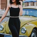 46" Long 3 Row Diamante Rhinestone Waist Chain Belts for Women Fashion Accessory - Silver, Gold