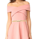 10mm Gold Skinny Metal Thin Stretchable Spring Waist Belt, Women Fashion Accessory - 60cm, 65cm, 70cm