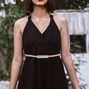 Skinny Diamante Thin Stretchable Spring Waist Belt, Women Fashion Accessory - Gold, Silver, Rose Gold,