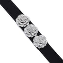 Women's Elasticated Waist Belt Flower Design Embellishment Stretchable Adjustable Waistband for Girls Dresses, Gown, One Piece, Ladies Fashion Accessory