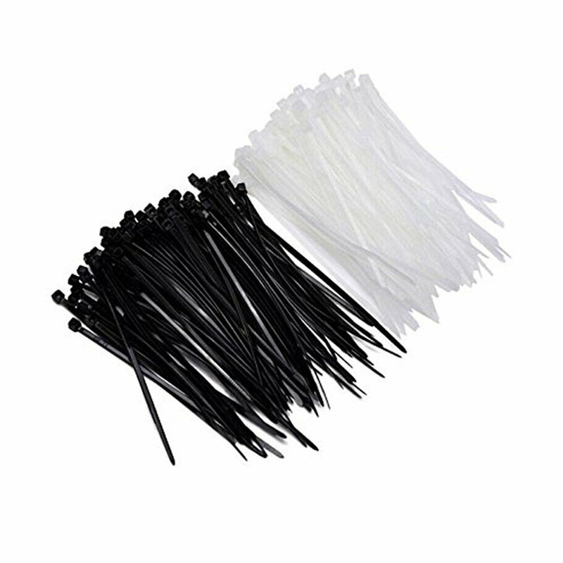 Zip Wrap Cable Ties Wire Loop for Home Office Garage and Workshop Black & White