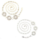 44" 3 Diamond Circle Metal Waist Chain Belts for Women Fashion Accessory