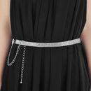 42" Long 4 Row Sliver, AB Diamante Rhinestone Studded Waist Chain Belts for Women Dresses, Women Fashion Accessory