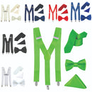 Satin Polyester Men's Braces, Bowtie, Necktie & Handkerchief Set for Casual Formal Wear, Weddings, Prom, Celebration, Parties, Gatherings, Events