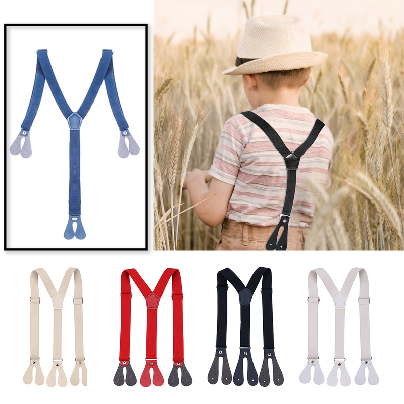 Adjustable Braces For Kids Y Shape Button Hole Suspenders for Trousers, Jeans, Shorts, 20mm