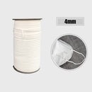 Flat 3/4/5mm Elastic Cord UK - White & Black Soft Elastic - Face Mask, Sewing Craft Stretch Cord