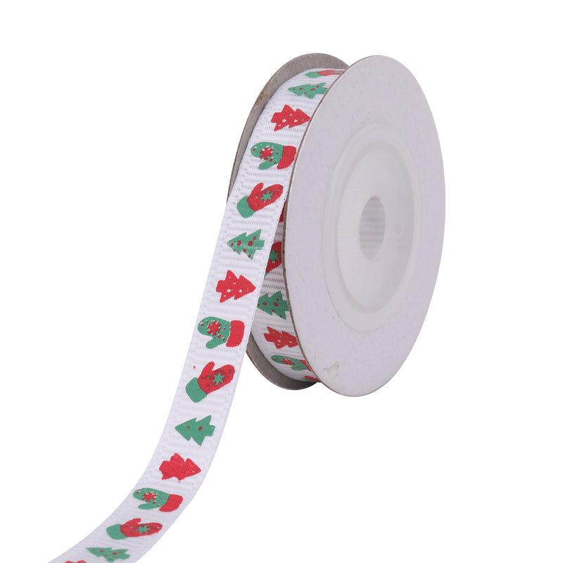 Christmas Grosgrain Ribbon for Gift Wrapping, Xmas Festive Decoration, Bows Making